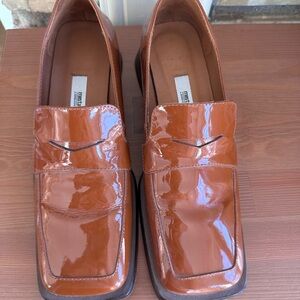 Miista Cognac Patent Leather Loafers